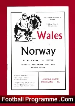 Wales v Norway 1982 – U21 Championships