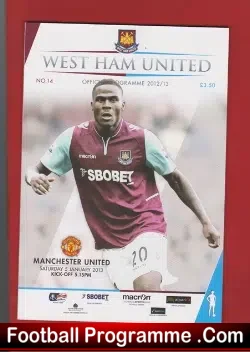 West Ham United v Manchester United 2013 - January - football programme