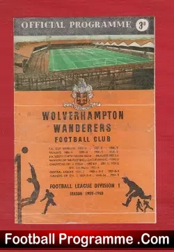 Wolves Wolverhampton v Manchester United 1959 - football programme