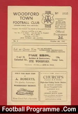 Woodford Town v Bedford Town 1947