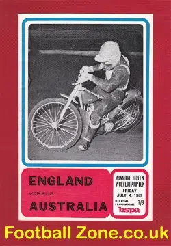 England Speedway v Australia 1969 – at Wolves