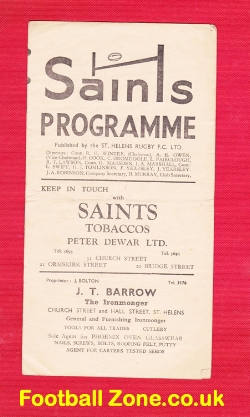 St Helens Rugby v Swinton 1949 – to clear