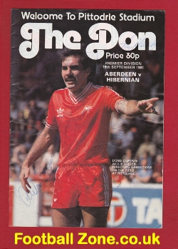 Aberdeen v Hibernian Hibs 1981 – Multi Signed Autographed