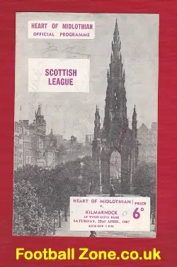 Heart Of Midlothian v Kilmarnock 1967 - Multi Autograph SIGNED