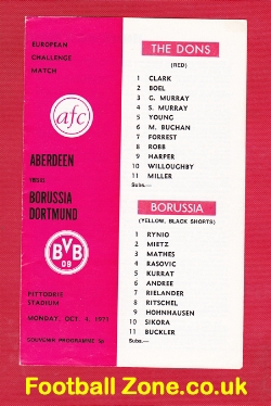 Aberdeen v Borussia Dortmund 1971 – Autographed SIGNED