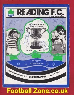 Reading v Southampton 1978 - Multi Autographed Signed