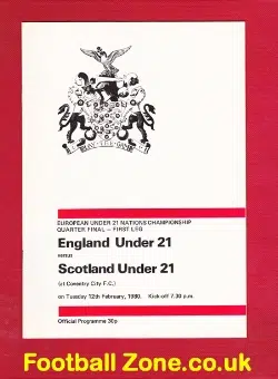 England v Scotland 1980 - U21 at Coventry City