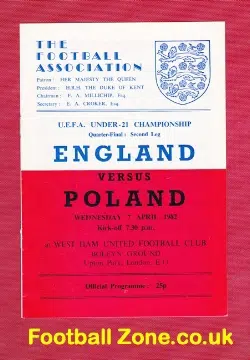 England v Poland 1982 - U21 at Boleyn West Ham - Hateley