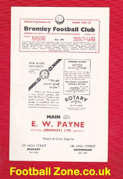 Bromley v Barnet 1957 – London Charity Cup Semi Final