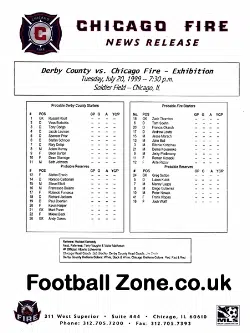 Chicago Fire v Derby County 1999 – Exhibition Match in USA