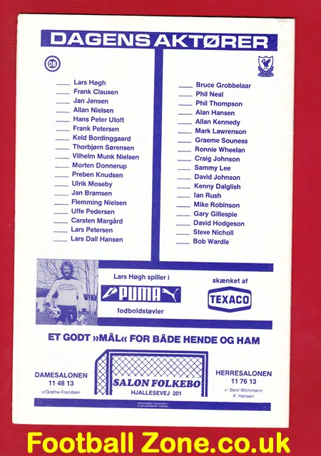 Odense v Liverpool 1983 – Denmark