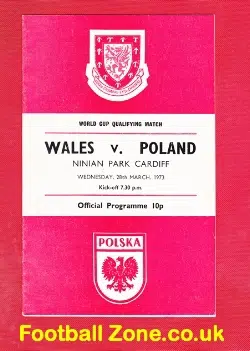 Wales v Poland 1973 – World Cup Qualifying at Cardiff
