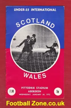 Scotland v Wales 1972 - U23 at Pittodrie - Aberdeen