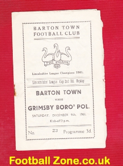 Barton Town v Grimsby Borough Police 1961 – Linconshire LC