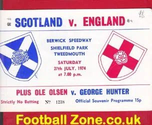 Scotland Speedway v England 1974 - at Berwick