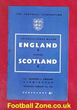 England v Scotland 1957 - International Birmingham Brian Clough