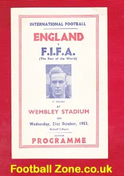 England v Rest Of The World 1953 - Pirate Football Programme