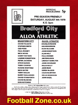 Bradford City v Alloa Athletic 1979 – Friendly Match