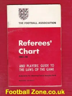 Referee Football Rules Laws Chart Book - 1967 - 1968