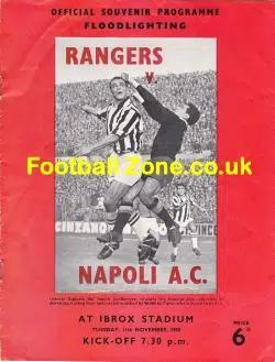 Glasgow Rangers v Napoli 1958 - Italians at Ibrox