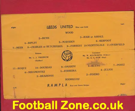 Leeds United v Rampla 1956 – Uruguay