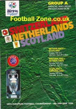 Holland v Scotland 1996 - Played at Old Trafford Euro 96