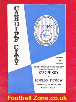 Cardiff City v Torpedo Moscow 1968 – ECWC