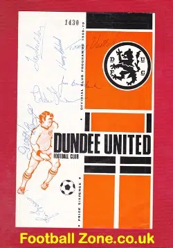 Dundee United v Heart of Midlothian Hearts 1969 - Autographed