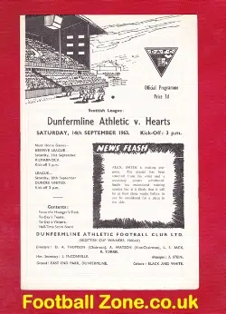 Dunfermline Athletic v Heart of Midlothian Hearts 1963
