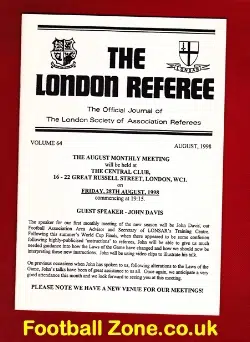 The London Referee Official Journal Refs Association AUG 1998
