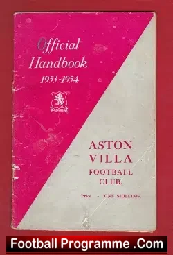 Aston Villa Football Club Official Handbook 1953 – 1954