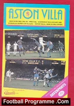 Aston Villa v Barcelona 1983 – European Super Cup