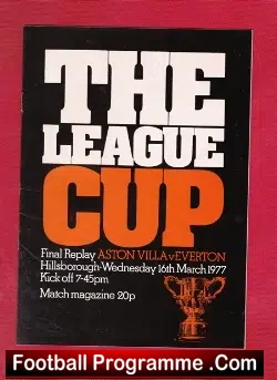 Aston Villa v Everton 1977 – League Cup Final Replay