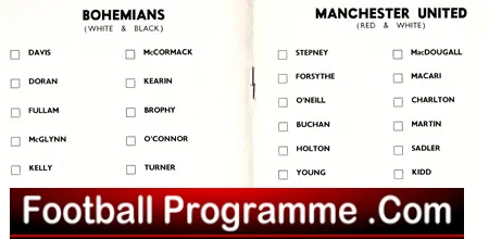 Bohemian v Manchester United 1973 – at Dalymount Park Ireland