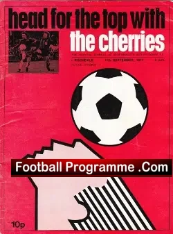 Bournemouth v Rochdale 1971 - football programme