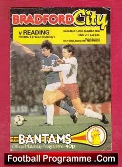 Bradford City v Reading 1982 - Multi Autographed Signed - football programme