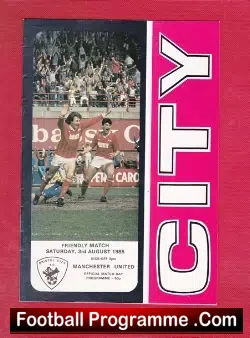 Bristol City v Manchester United 1985 - Friendly Match - football programme