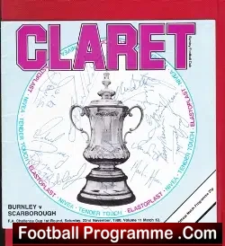 Burnley v Scarborough 1980 – Multi Autographed Signed