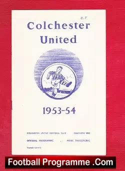 Colchester United v Newport County 1954 - football programme