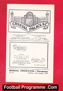Crystal Palace v Plymouth Argyle 1956