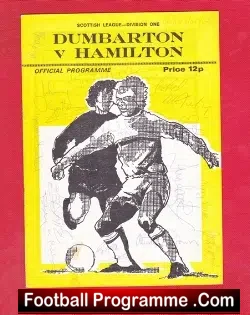 Dumbarton v Hamilton Academical 1976 - Multi Autographed - football programme