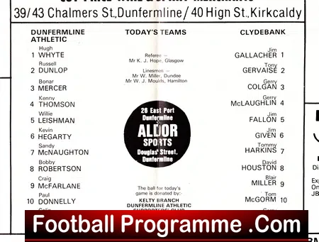 Dunfermline Athletic v Clydebank 1980 - Multi Autographed