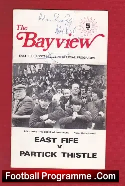 East Fife v Partick Thistle 1970 - Multi Autographs - football programme