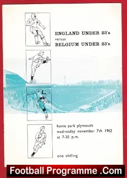 England v Belgium 1962 – U23 at Plymouth + Bobby Tambling