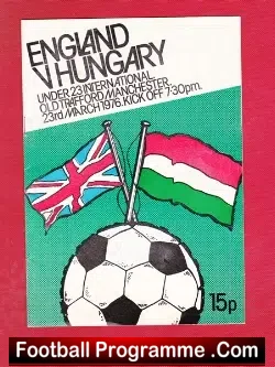 England v Hungary 1976 – at Old Trafford Manchester United