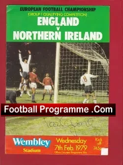 England v Northern Ireland 1979 - Signed Peter Osgood - football programme