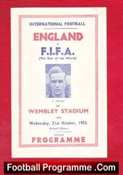 England v Rest Of The World 1953 – Pirate Football Programme