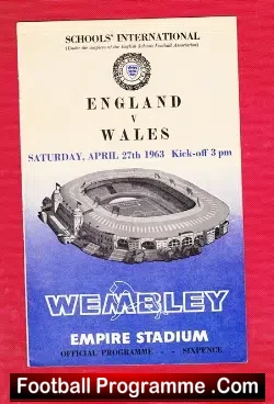 England v Wales 1963 – Schools at Wembley