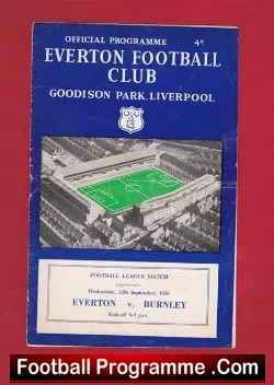 Everton v Burnley 1956 - football programme