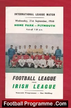 Football League v Northern Ireland Football League 1966 Plymouth